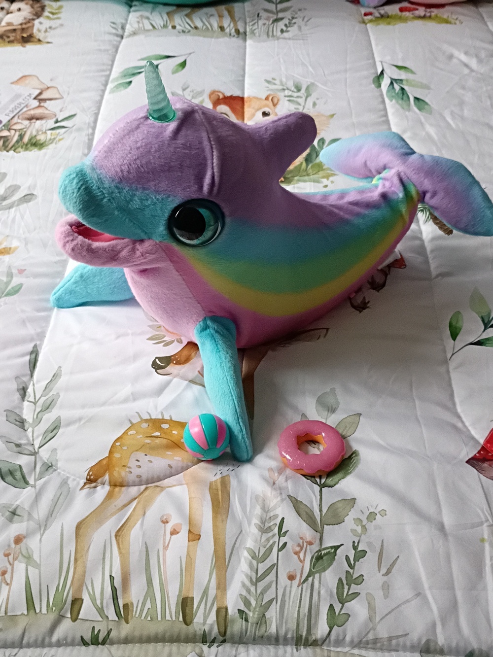 FurReal Plush Animatronic Rainbow Narwhal  - Multicolor